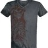 "T-Shirt With Skeleton Print Wash" T-Shirt Grey By Rock Rebel By EMP -Fashionable Men's Clothing Store 520179a