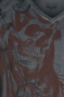 "T-Shirt With Skeleton Print Wash" T-Shirt Grey By Rock Rebel By EMP -Fashionable Men's Clothing Store 520179d