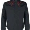 "Shirt With Flame Embroidery On The Collar" Longsleeve Black By Gothicana By EMP 1 "Shirt With Flame Embroidery On The Collar" Longsleeve Black By Gothicana By EMP -Fashionable Men's Clothing Store 520878a