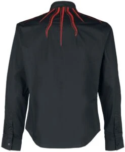 "Shirt With Flame Embroidery On The Collar" Longsleeve Black By Gothicana By EMP 8 "Shirt With Flame Embroidery On The Collar" Longsleeve Black By Gothicana By EMP -Fashionable Men's Clothing Store 520878b