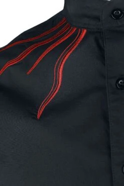 "Shirt With Flame Embroidery On The Collar" Longsleeve Black By Gothicana By EMP 9 "Shirt With Flame Embroidery On The Collar" Longsleeve Black By Gothicana By EMP -Fashionable Men's Clothing Store 520878d
