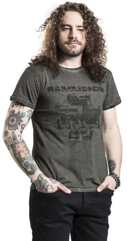 "Broken Logo II" T-Shirt Olive By Rammstein -Fashionable Men's Clothing Store 521273wa