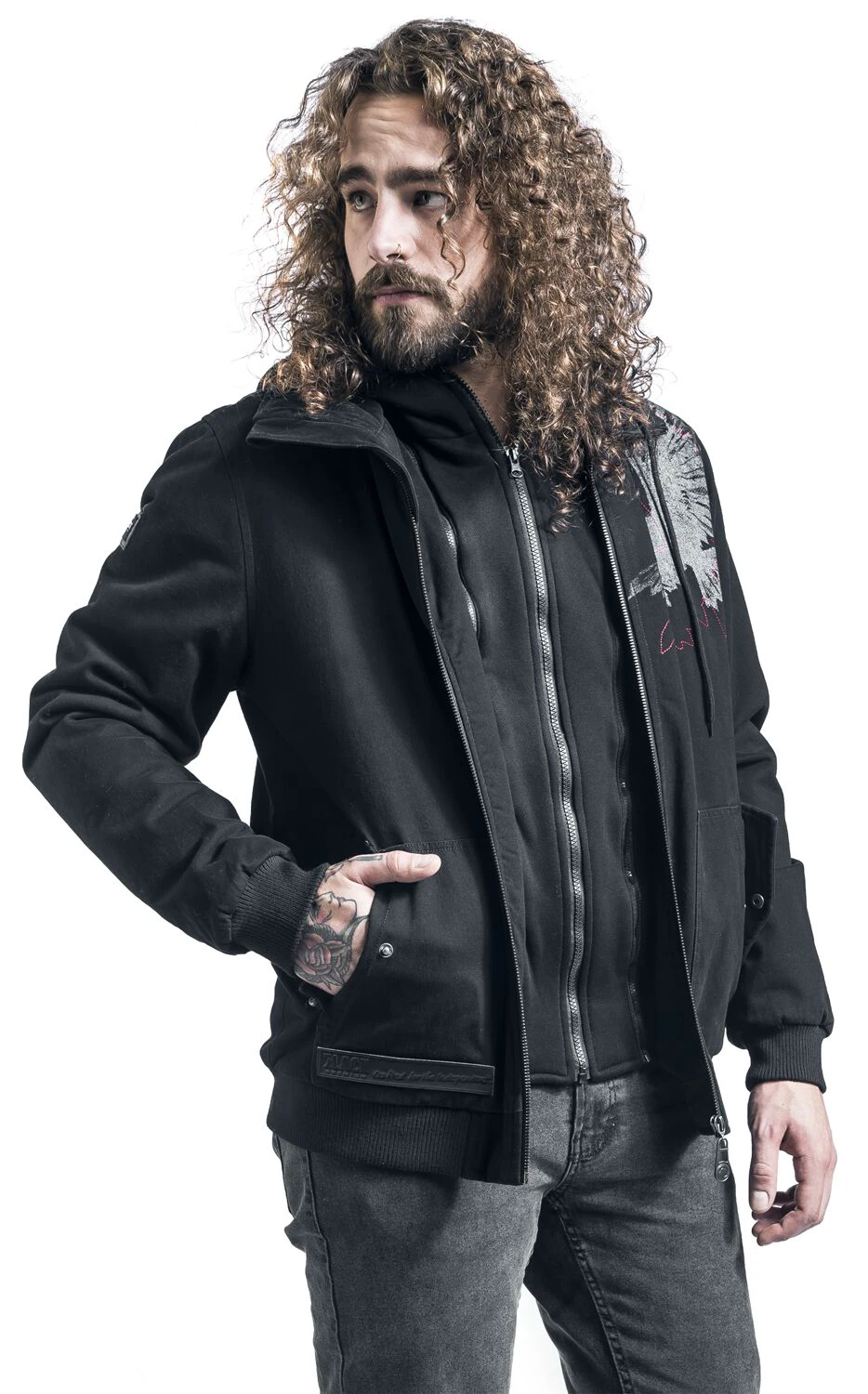 "Between-seasons Jacket With Raven Print" Between-seasons Jacket Black By Black Premium By EMP 9 "Between-seasons Jacket With Raven Print" Between-seasons Jacket Black By Black Premium By EMP - Image 7