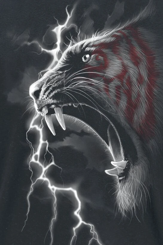 "Mark Of The Tiger" T-Shirt Black By Spiral 5 "Mark Of The Tiger" T-Shirt Black By Spiral - Image 3