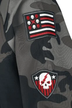 "Black ‘n’ Camo Jacket" Between-seasons Jacket Dark Camo By Rock Rebel By EMP -Fashionable Men's Clothing Store 521551d2