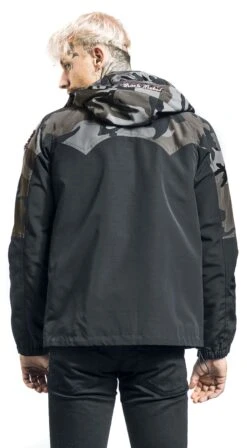 "Black ‘n’ Camo Jacket" Between-seasons Jacket Dark Camo By Rock Rebel By EMP -Fashionable Men's Clothing Store 521551wb