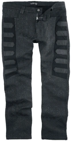 "Trousers With Brocade Pattern" Cloth Trousers Black By Gothicana By EMP