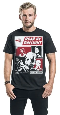 "Retro VHS Trapper" T-Shirt Black By Dead By Daylight -Fashionable Men's Clothing Store 522580wa