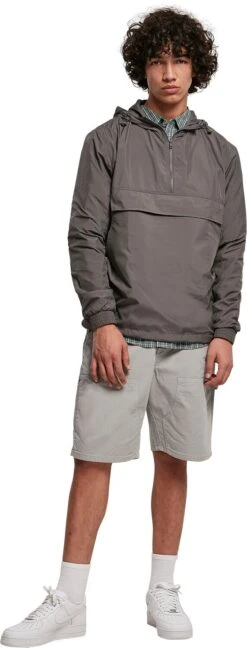 "Basic Pull-Over Jacket" Windbreaker Charcoal By Urban Classics -Fashionable Men's Clothing Store 523103wa