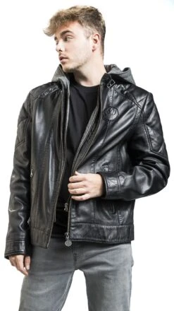 "Classic" Leather Jacket Black By Star Wars -Fashionable Men's Clothing Store 523685wa