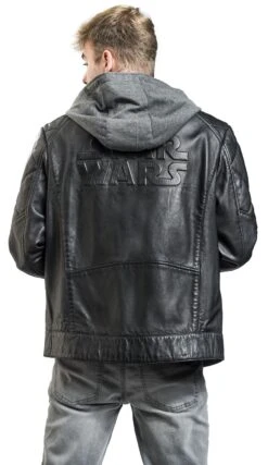 "Classic" Leather Jacket Black By Star Wars -Fashionable Men's Clothing Store 523685wb