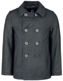 "Pea Coat" Uniform Jacket Anthracite By Brandit -Fashionable Men's Clothing Store 524451c