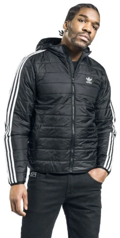 "Pad Hooded Puff" Winter Jacket Black By Adidas -Fashionable Men's Clothing Store 525176wa