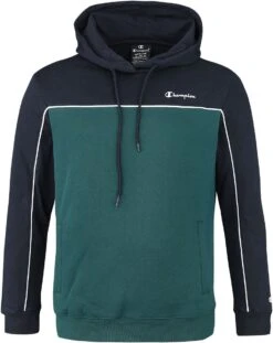 "Piping Block" Hooded Sweater Navy-green By Champion