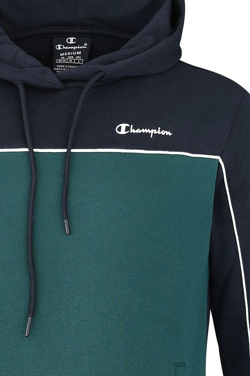 "Piping Block" Hooded Sweater Navy-green By Champion 5 "Piping Block" Hooded Sweater Navy-green By Champion - Image 3