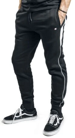 "Piping Block" Cloth Trousers Black-white By Champion -Fashionable Men's Clothing Store 525505wa2