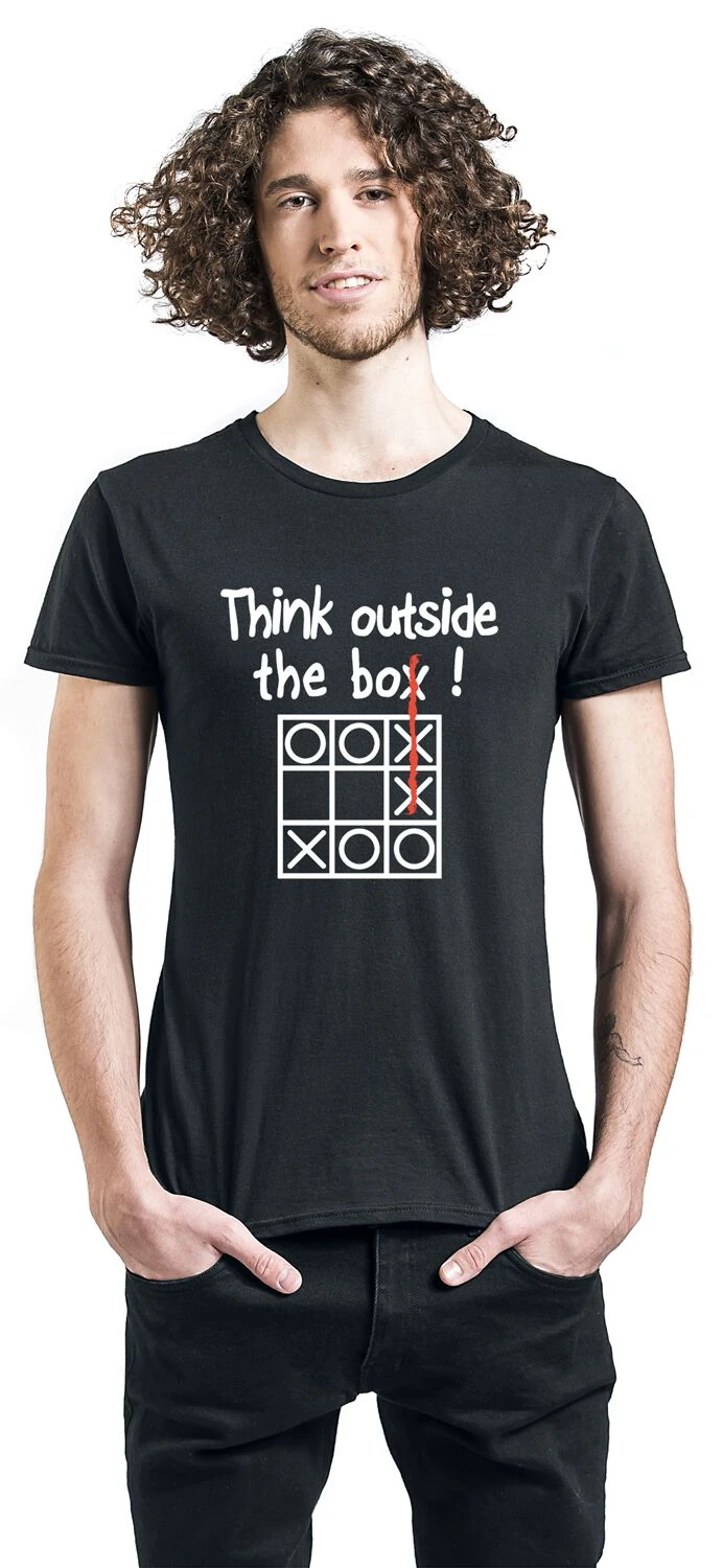 "Think Outside The Box" T-Shirt Black By Slogans 5 "Think Outside The Box" T-Shirt Black By Slogans - Image 3
