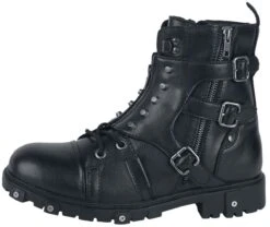 "Biker Boots With Buckles" Laced Boots Black By Gothicana By EMP 13 "Biker Boots With Buckles" Laced Boots Black By Gothicana By EMP -Fashionable Men's Clothing Store 526149a4