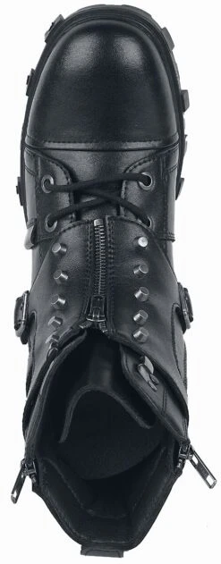 "Biker Boots With Buckles" Laced Boots Black By Gothicana By EMP 14 "Biker Boots With Buckles" Laced Boots Black By Gothicana By EMP -Fashionable Men's Clothing Store 526149a5