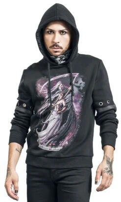 "Gothicana X Anne Stokes - Hoodie With Grim Reaper" Hooded Sweater Black By Gothicana By EMP -Fashionable Men's Clothing Store 526152wa
