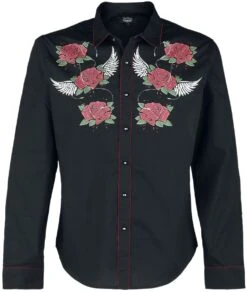 "Rockabilly Shirt" Longsleeve Black By Rock Rebel By EMP