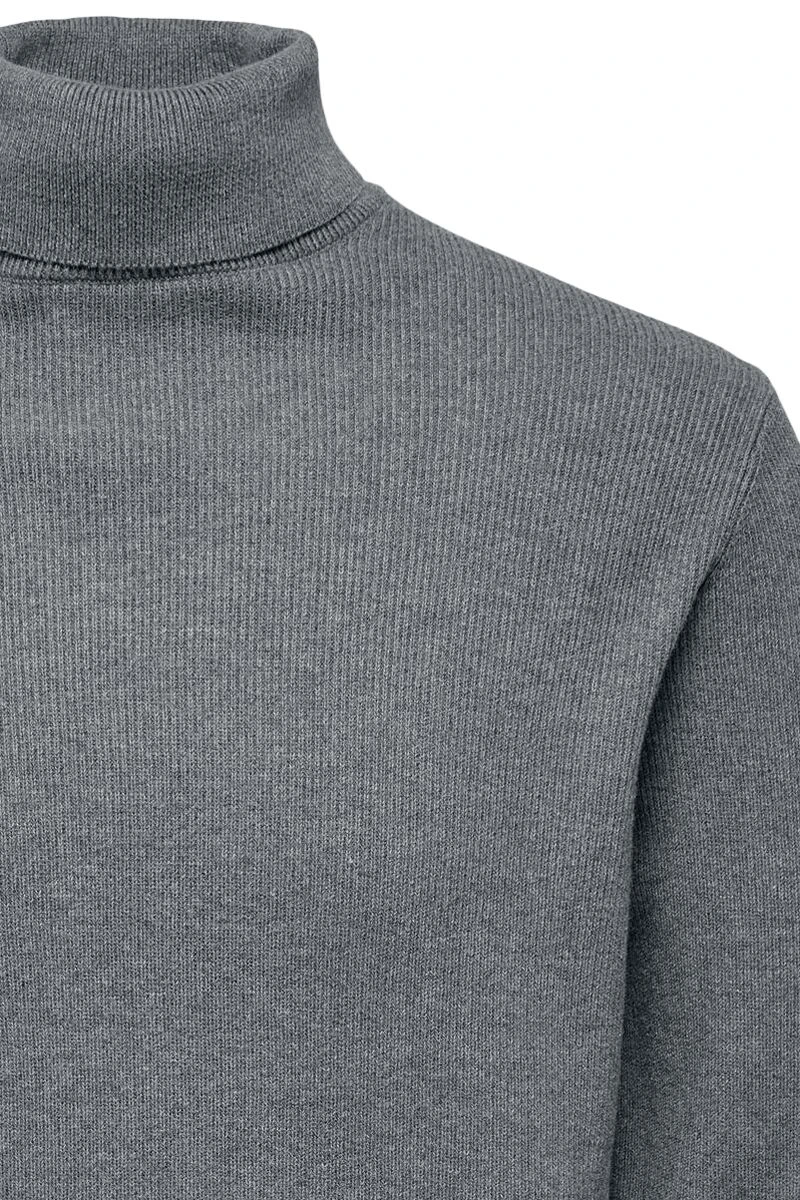 "ONSPHIL Reg 12 Struc Knitted Roll Neck" Sweatshirt Mottled Grey By ONLY And SONS 5 "ONSPHIL Reg 12 Struc Knitted Roll Neck" Sweatshirt Mottled Grey By ONLY And SONS - Image 3