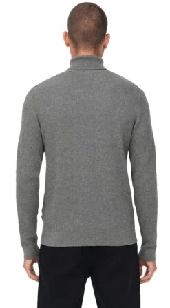 "ONSPHIL Reg 12 Struc Knitted Roll Neck" Sweatshirt Mottled Grey By ONLY And SONS 12 "ONSPHIL Reg 12 Struc Knitted Roll Neck" Sweatshirt Mottled Grey By ONLY And SONS -Fashionable Men's Clothing Store 527354wb