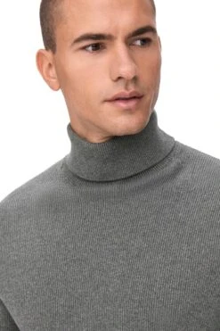 "ONSPHIL Reg 12 Struc Knitted Roll Neck" Sweatshirt Mottled Grey By ONLY And SONS 13 "ONSPHIL Reg 12 Struc Knitted Roll Neck" Sweatshirt Mottled Grey By ONLY And SONS -Fashionable Men's Clothing Store 527354wd