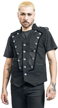 "Balberith" Vest Black By Gothicana By EMP -Fashionable Men's Clothing Store 527503wa