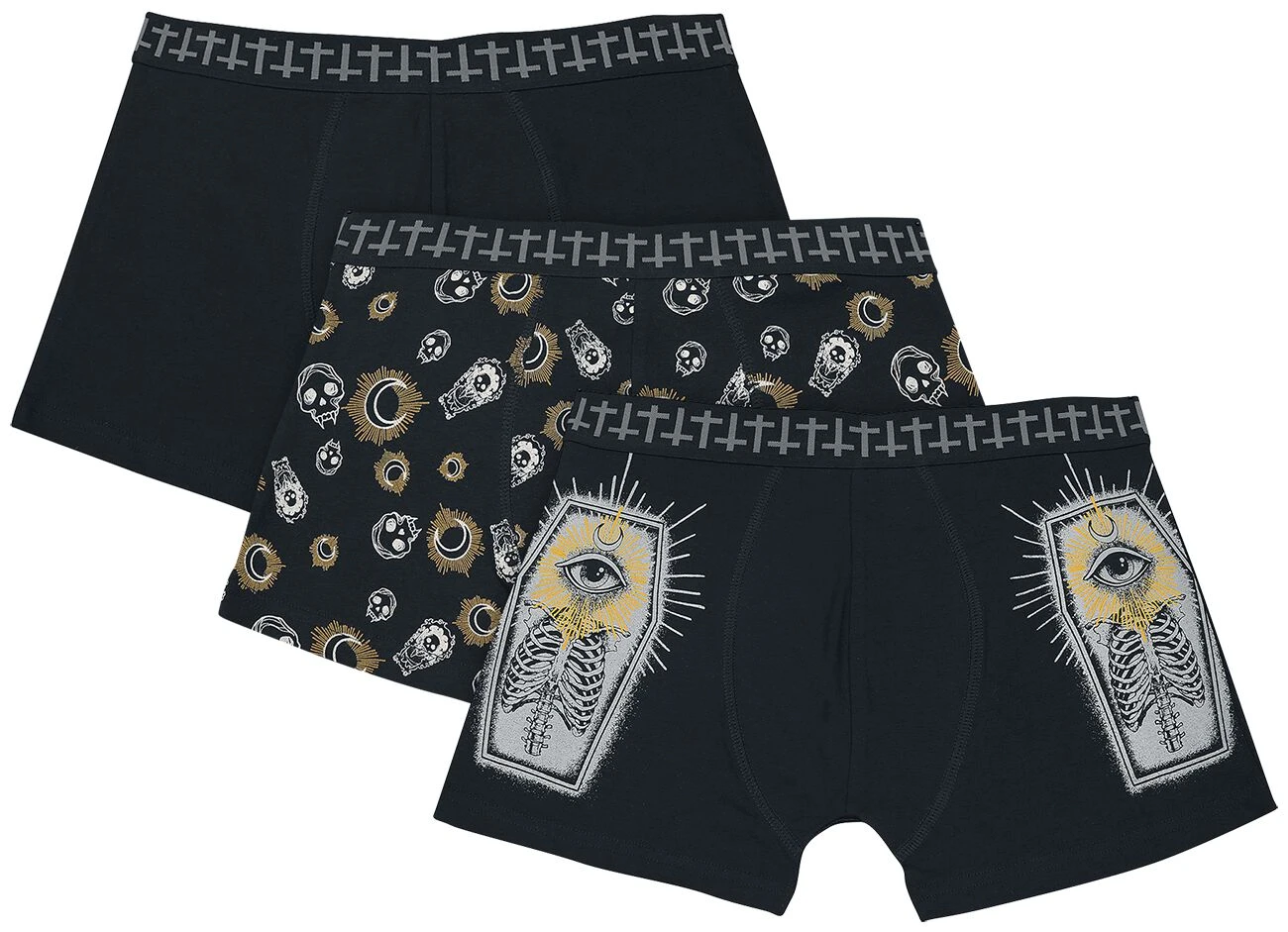 "Devil's Plaything" Boxers Set Black By Gothicana By EMP 3 "Devil's Plaything" Boxers Set Black By Gothicana By EMP