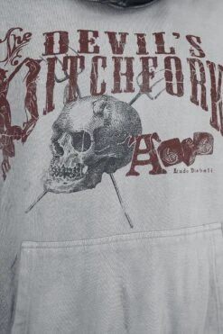 "Persil Skull" Hooded Sweater Dark Grey/light Grey By Alchemy England -Fashionable Men's Clothing Store 527843d