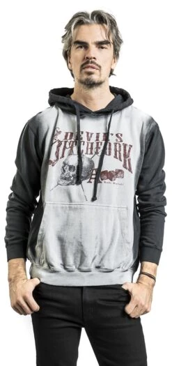 "Persil Skull" Hooded Sweater Dark Grey/light Grey By Alchemy England -Fashionable Men's Clothing Store 527843wa