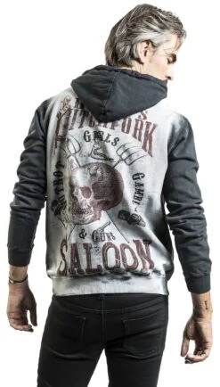 "Persil Skull" Hooded Sweater Dark Grey/light Grey By Alchemy England -Fashionable Men's Clothing Store 527843wb