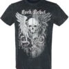 "T-shirt With Eye-catching Skull Print And Embroidery" T-Shirt Grey By Rock Rebel By EMP -Fashionable Men's Clothing Store 528315a