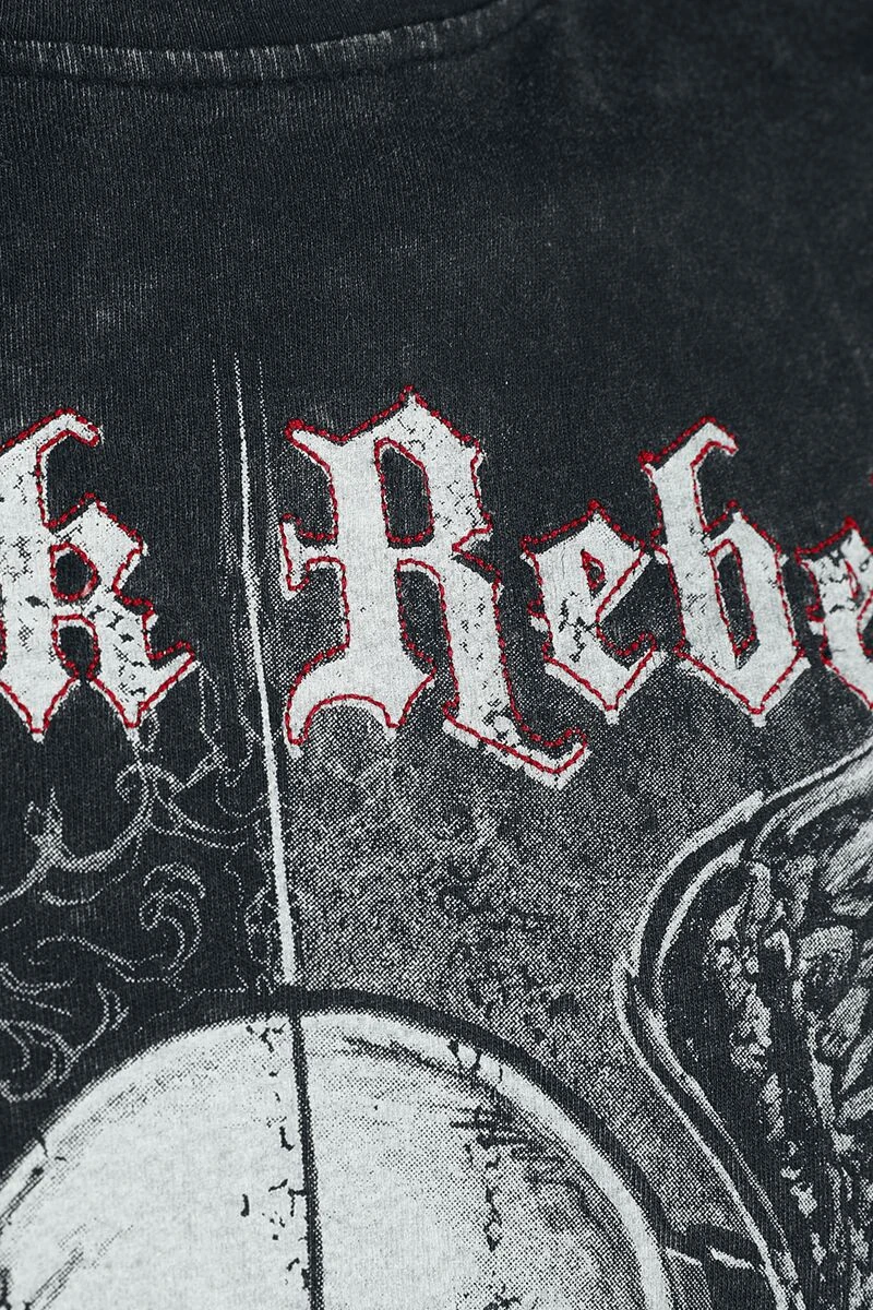 "T-shirt With Eye-catching Skull Print And Embroidery" T-Shirt Grey By Rock Rebel By EMP 5 "T-shirt With Eye-catching Skull Print And Embroidery" T-Shirt Grey By Rock Rebel By EMP - Image 3