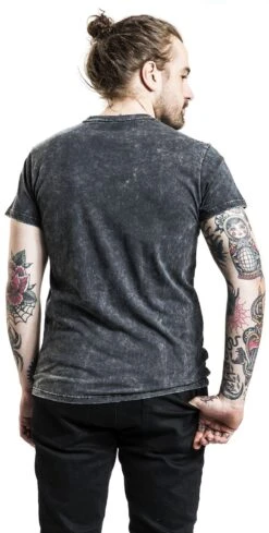 "T-shirt With Eye-catching Skull Print And Embroidery" T-Shirt Grey By Rock Rebel By EMP 13 "T-shirt With Eye-catching Skull Print And Embroidery" T-Shirt Grey By Rock Rebel By EMP -Fashionable Men's Clothing Store 528315wb