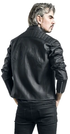 "EMP Signature Collection" Imitation Leather Jacket Black By Gojira -Fashionable Men's Clothing Store 528409wb