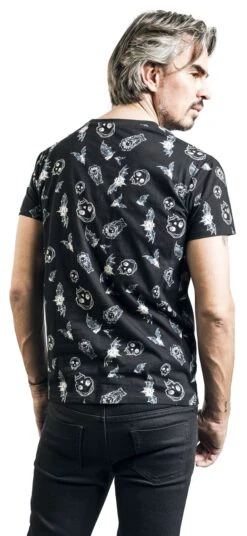 "T-shirt With Bats And Skulls" T-Shirt Black By Gothicana By EMP 11 "T-shirt With Bats And Skulls" T-Shirt Black By Gothicana By EMP -Fashionable Men's Clothing Store 528821wb