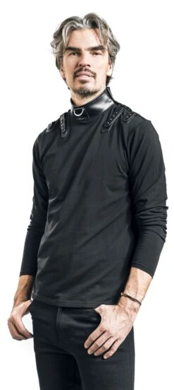 "Mulciber" Long-sleeve Shirt Black By Gothicana By EMP -Fashionable Men's Clothing Store 528828wa