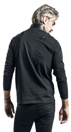"Mulciber" Long-sleeve Shirt Black By Gothicana By EMP -Fashionable Men's Clothing Store 528828wb