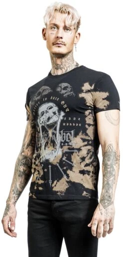 "T-shirt With Skull - Hourglass Print" T-Shirt Black By Rock Rebel By EMP -Fashionable Men's Clothing Store 528888wa