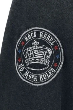 "Rock ‘n’ Roll Long-sleeved Shirt With Prints" Long-sleeve Shirt Grey By Rock Rebel By EMP -Fashionable Men's Clothing Store 528926d