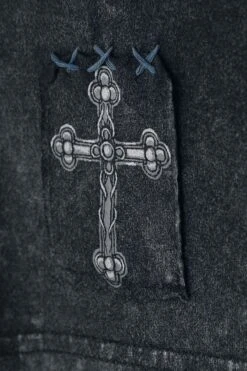 "Rock ‘n’ Roll Long-sleeved Shirt With Prints" Long-sleeve Shirt Grey By Rock Rebel By EMP -Fashionable Men's Clothing Store 528926d2