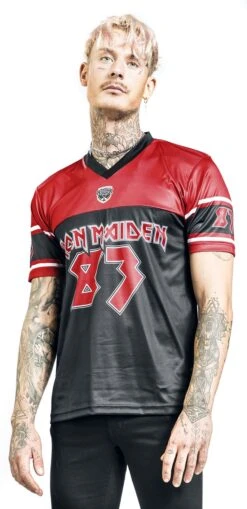 "Amplified Collection - Trooper 83" Jersey Black-red By Iron Maiden -Fashionable Men's Clothing Store 530912wa
