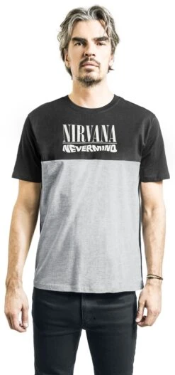 "Amplified Collection - Nevermind" T-Shirt Grey-charcoal By Nirvana -Fashionable Men's Clothing Store 531155wa