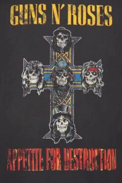 "Amplified Collection - Appetite For Destruction" T-Shirt Grey-charcoal By Guns N' Roses -Fashionable Men's Clothing Store 531157d