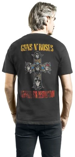 "Amplified Collection - Appetite For Destruction" T-Shirt Grey-charcoal By Guns N' Roses -Fashionable Men's Clothing Store 531157wb