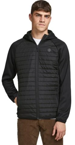"JJEMULTI QUILTED JACKET NOOS" Between-seasons Jacket Black By Jack & Jones -Fashionable Men's Clothing Store 533207wa
