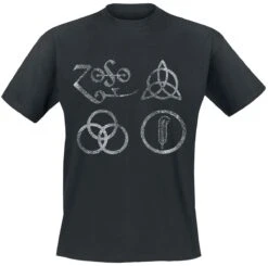 "IV Distressed Symbols" T-Shirt Black By Led Zeppelin