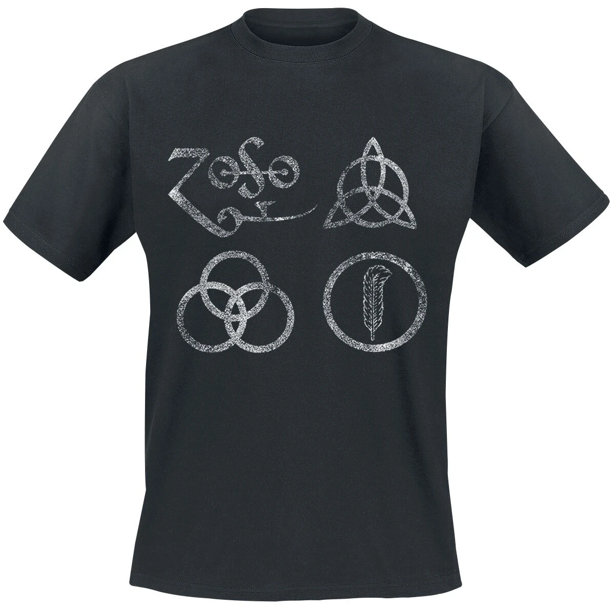 "IV Distressed Symbols" T-Shirt Black By Led Zeppelin 3 "IV Distressed Symbols" T-Shirt Black By Led Zeppelin